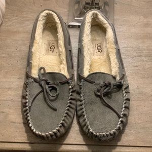 UGG moccasins, gray